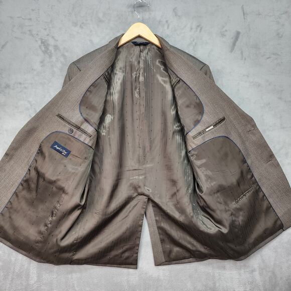 Joseph & Feiss Sport Coat Mens 42R Brown Herringbone Wool 2 Button Blazer Jacket - Picture 5 of 14